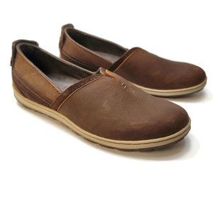 Merrell Womens Two Tone Brown Sugar Leather Slip On Loafers Size 8.5 Select Grip